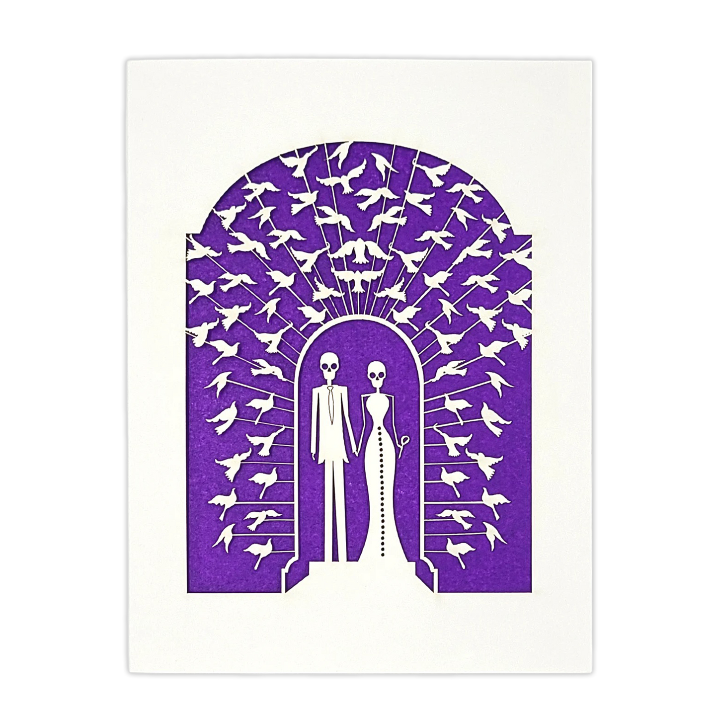 Papel Picado Wedding Card: Bride & Groom - Purple