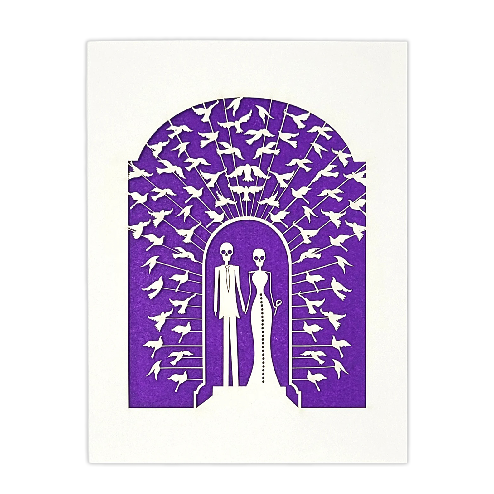 Papel Picado Wedding Card: Bride & Groom - Purple