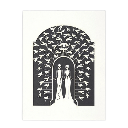 Papel Picado Wedding Card: Bride & Bride - Black