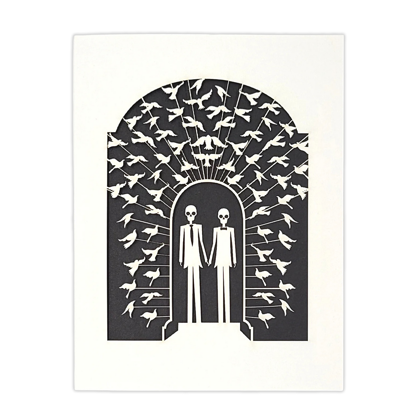 Papel Picado Wedding Card: Groom & Groom - Black