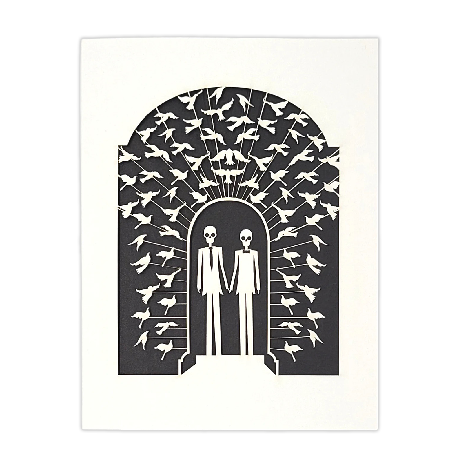 Papel Picado Wedding Card: Groom & Groom - Black