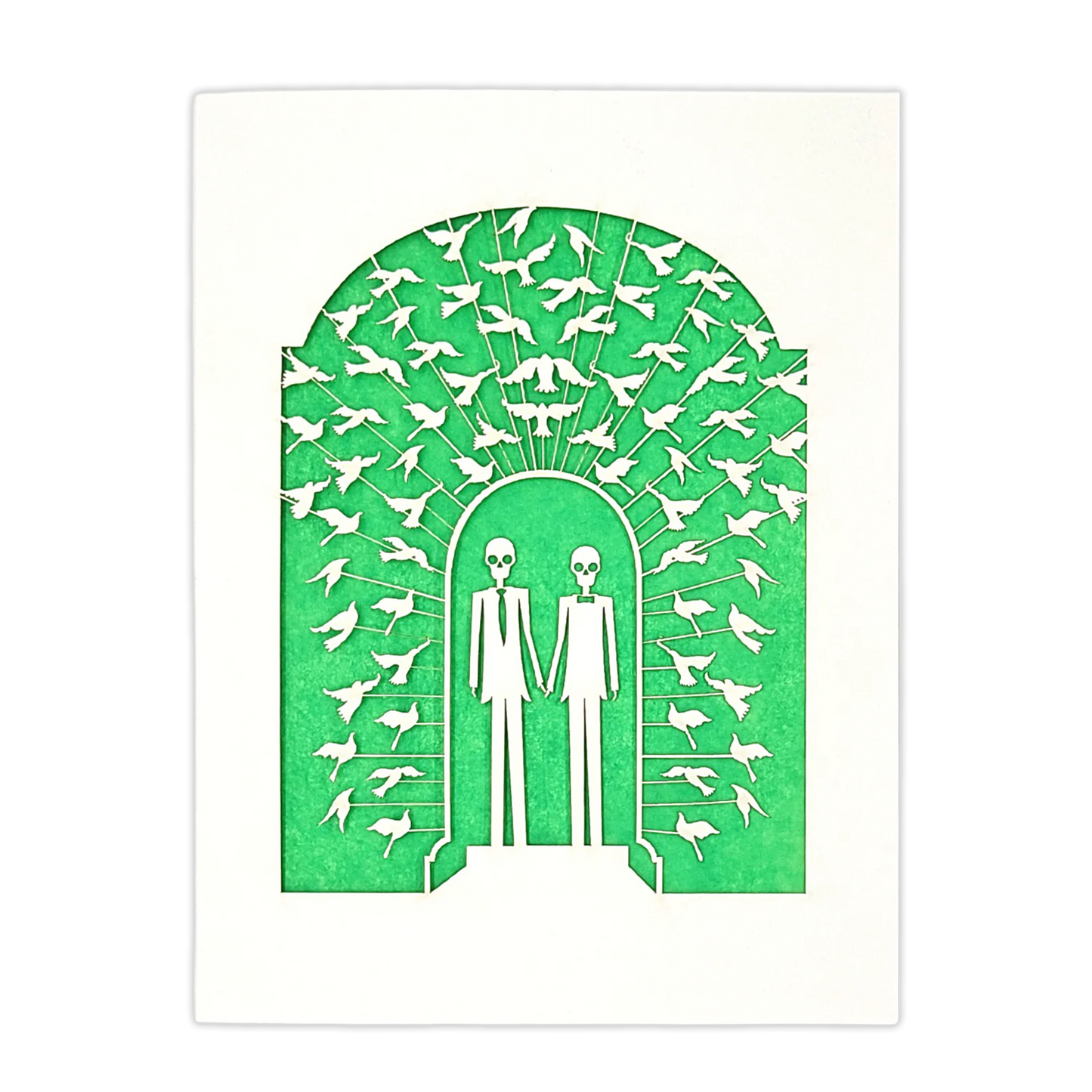 Papel Picado Wedding Card: Groom & Groom - Green