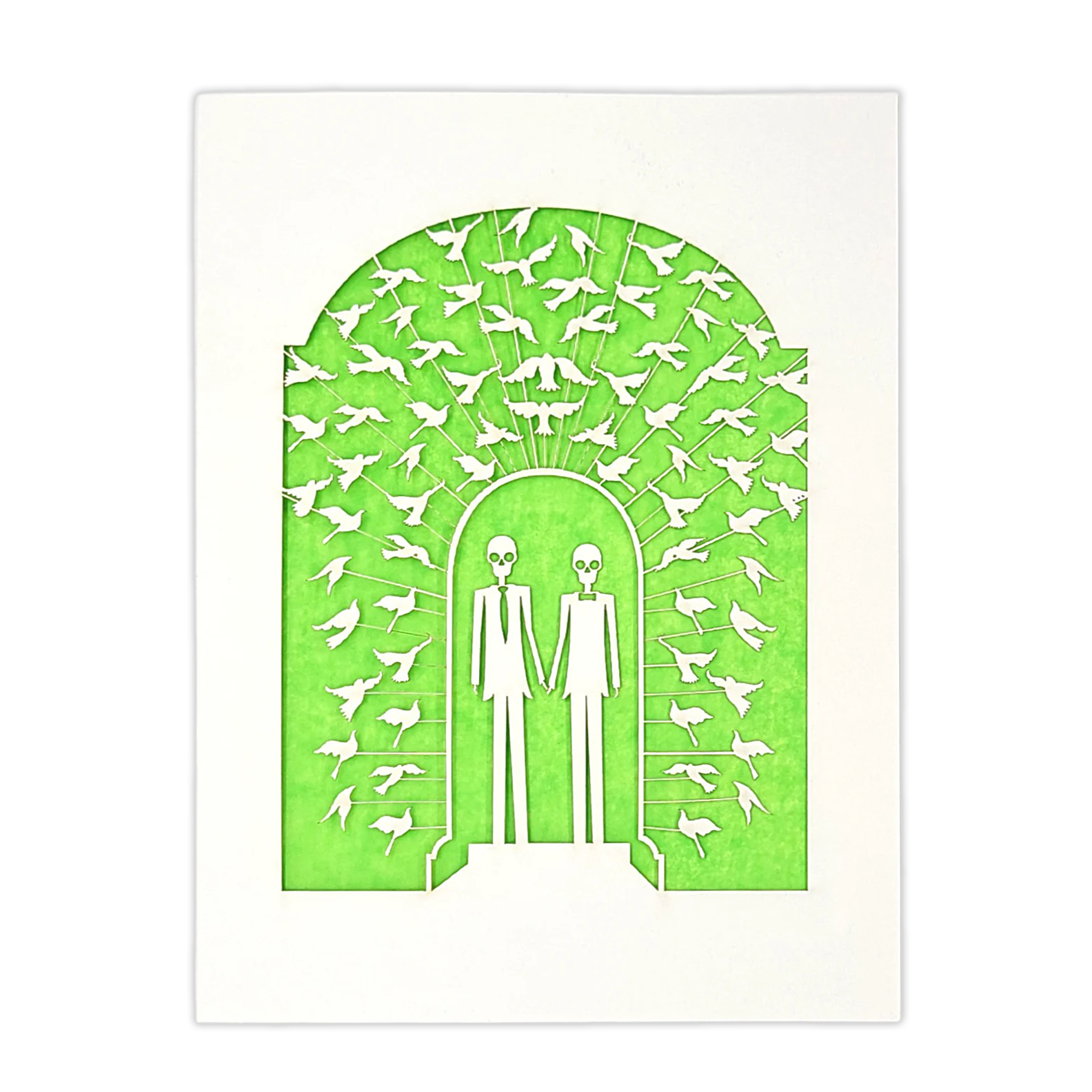 Papel Picado Wedding Card: Groom & Groom - Lime