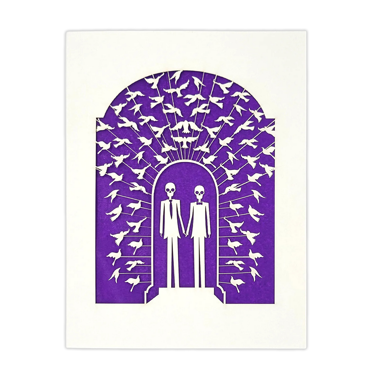 Papel Picado Wedding Card: Groom & Groom - Purple