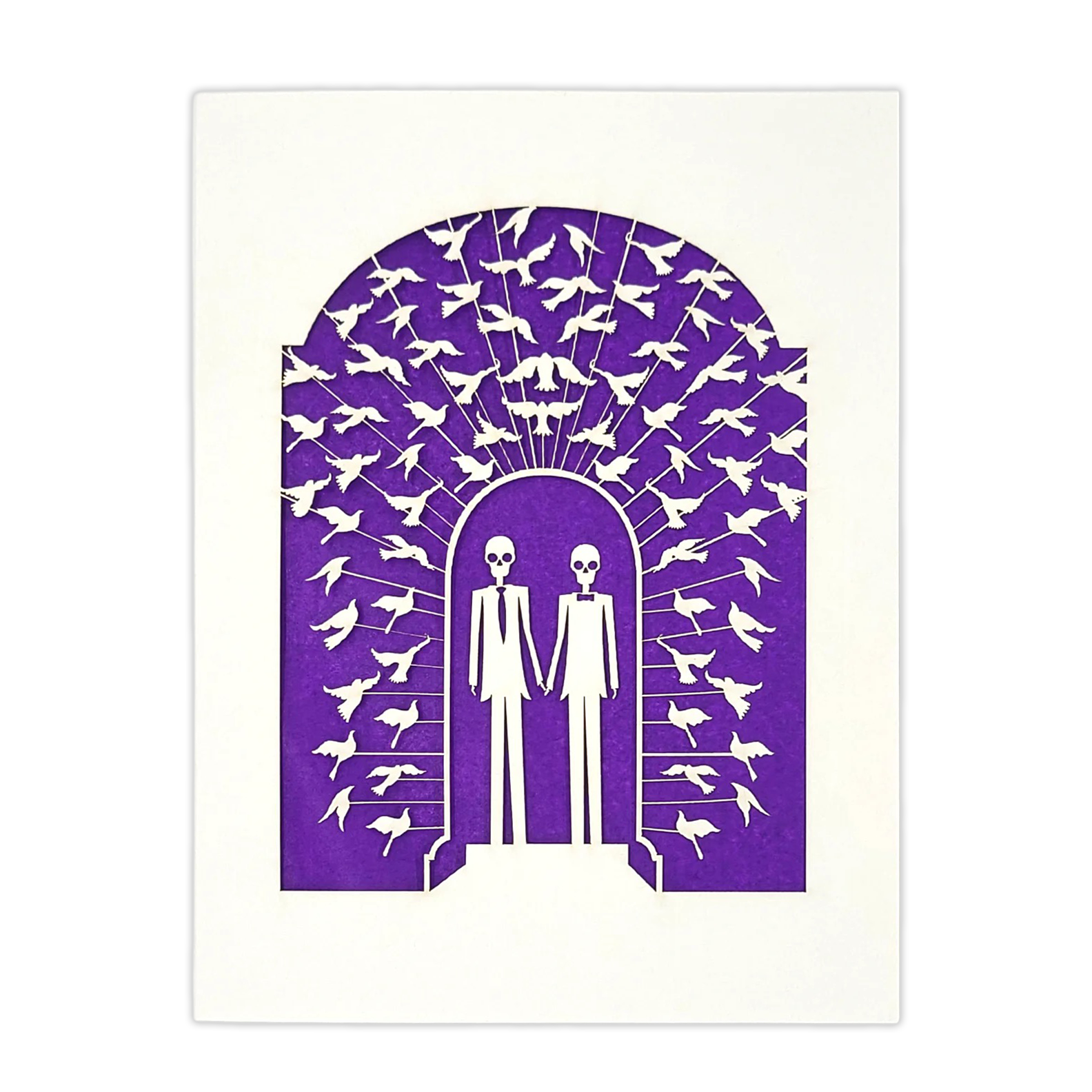 Papel Picado Wedding Card: Groom & Groom - Purple