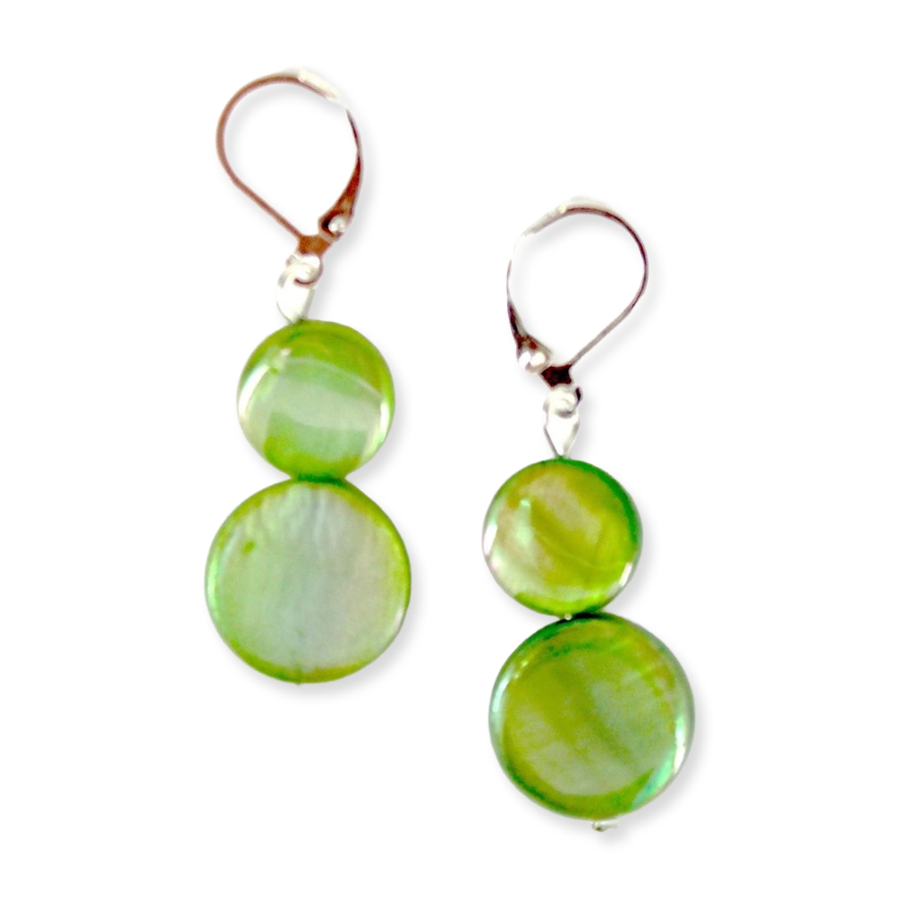 Lime Mother-of-Pearl Earrings