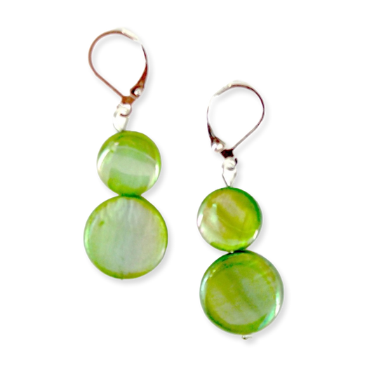 Lime Mother-of-Pearl Earrings
