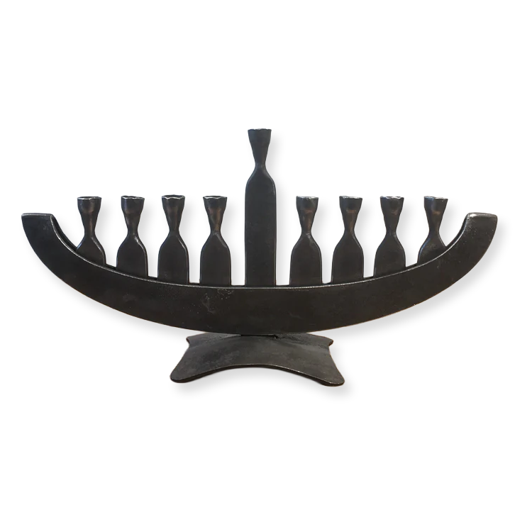 Black Menorah on a white background