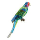 Mexican Green Macaw Embroidered Brooch