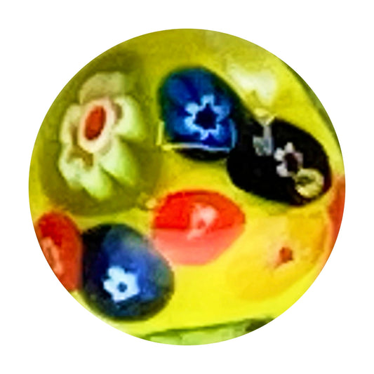 Handmade Glass Marble: Millefiori (Yellow) - Chrysler Museum Shop