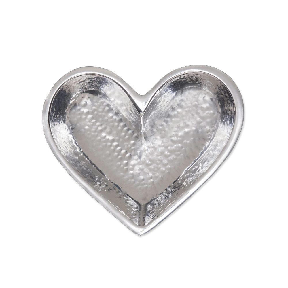 Mini Happy Hearts Dish: Hammered Silver