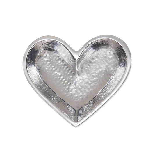 Mini Happy Hearts Dish: Hammered Silver