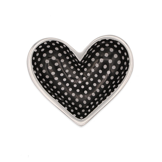 Mini Happy Heart Dish: White Polka Dots - Chrysler Museum Shop