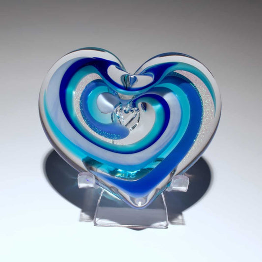 Glass Heart Paperweight: Moonlight Dream - Chrysler Museum Shop