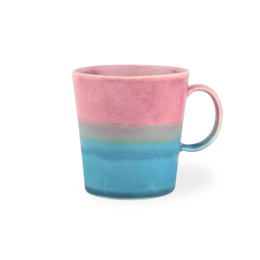 Mug with pink and blue gradient on a white background