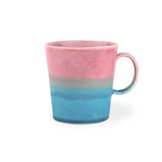 Mug with pink and blue gradient on a white background