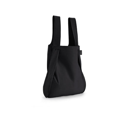 Black backpack on a white background