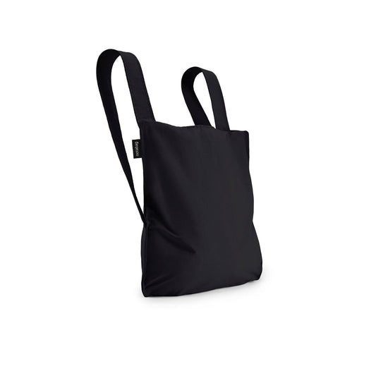 Black backpack on a white background