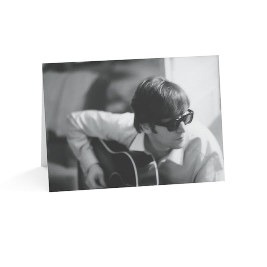 John Lennon spielt Gitarre von Paul McCartney Mitteilungskarte