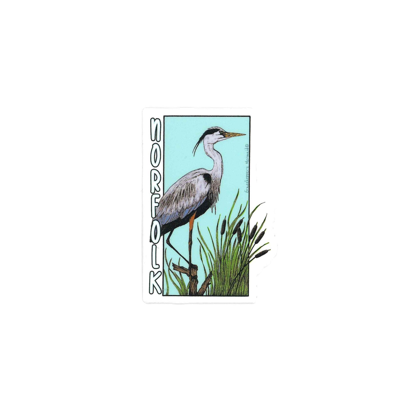 Great Blue Heron Norfolk Vinyl Sticker