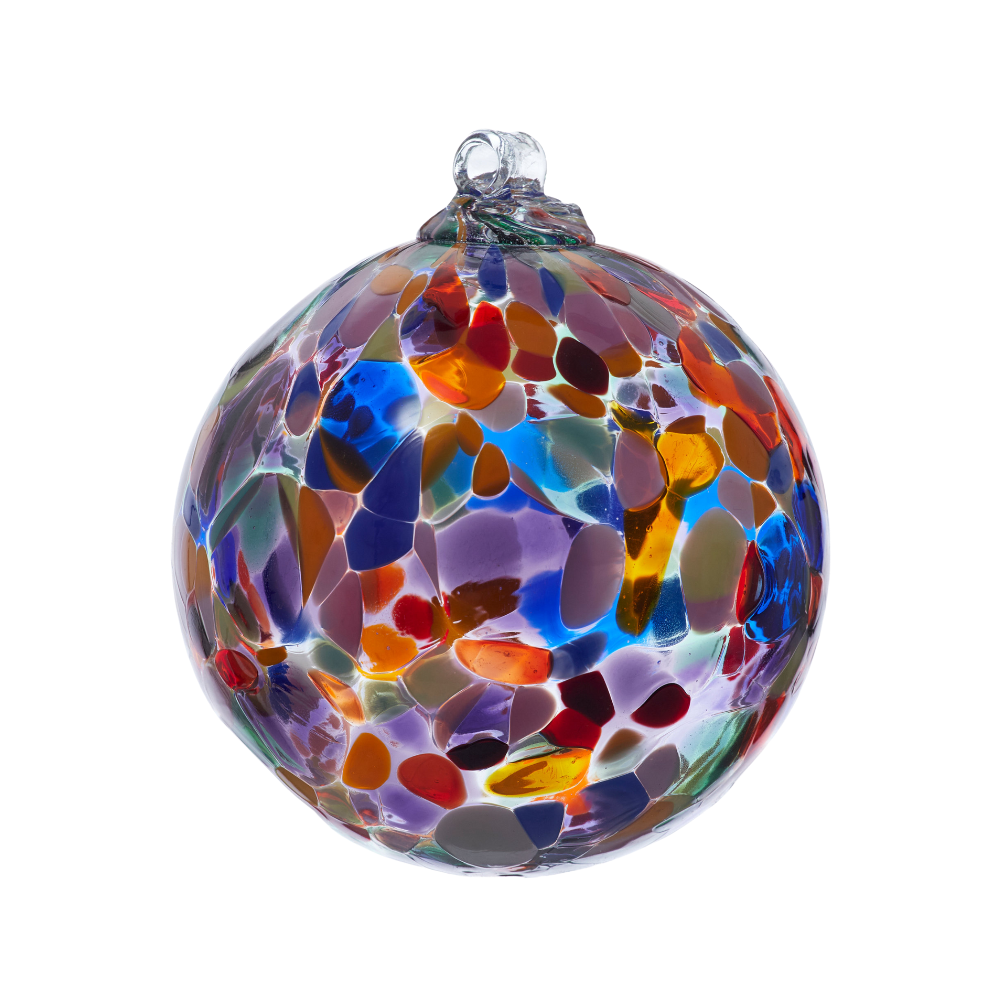 Glass Ornament: Holiday Calico Bright Colors - Chrysler Museum Shop