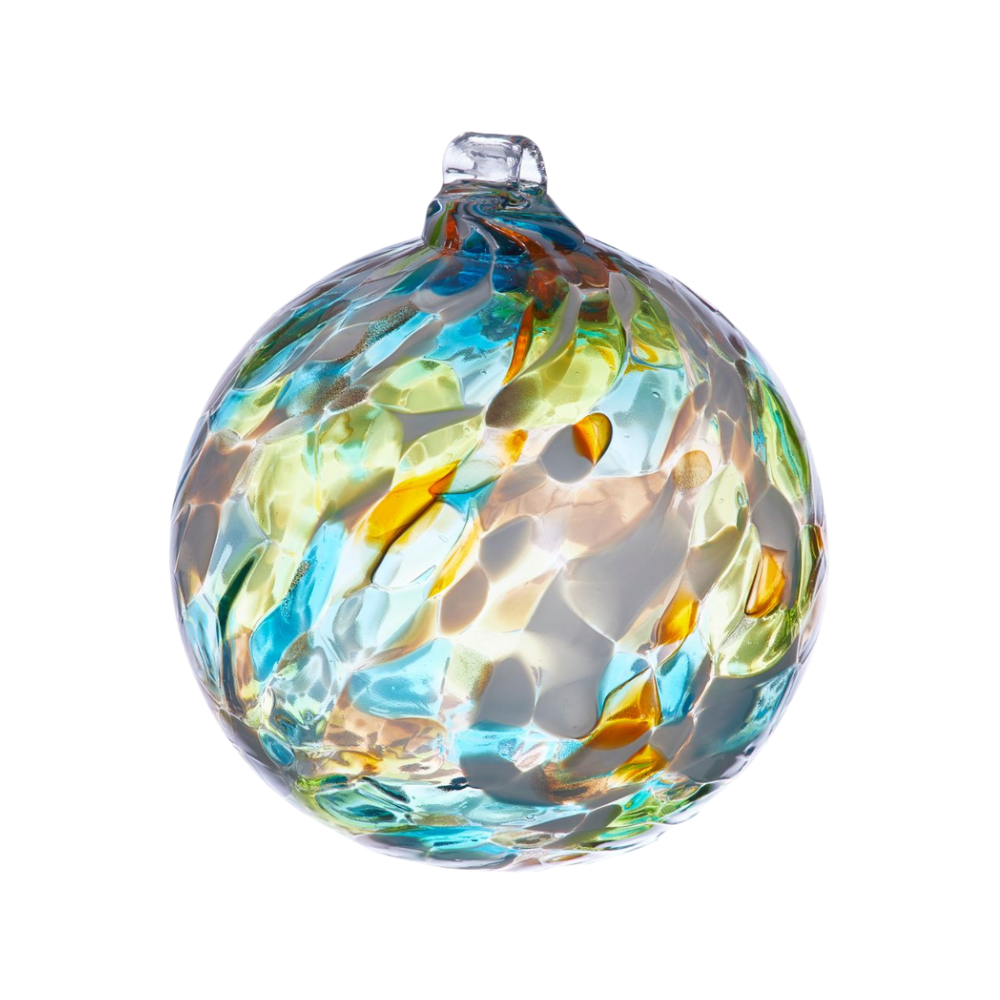 Glass Ornament: Holiday Calico Frost - Chrysler Museum Shop