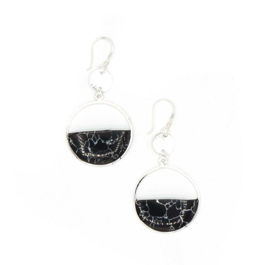 Obsidian Moon Earrings