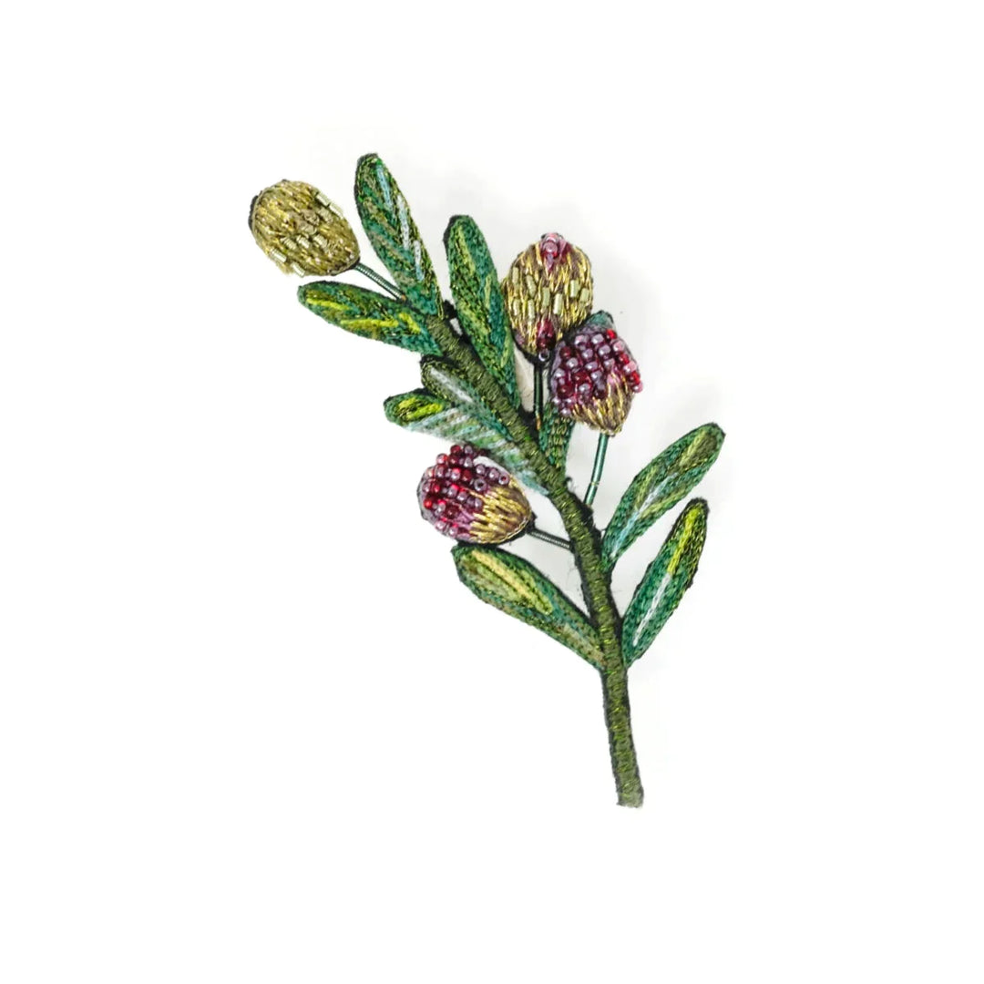Olive Branch Embroidered Brooch