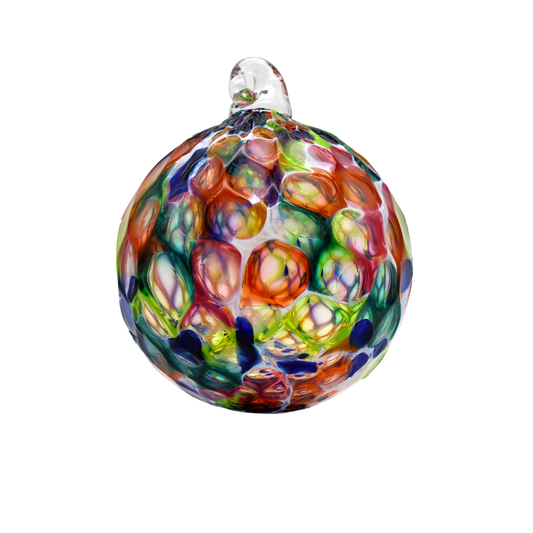 Glass Round Ornament: Rainbow Mix