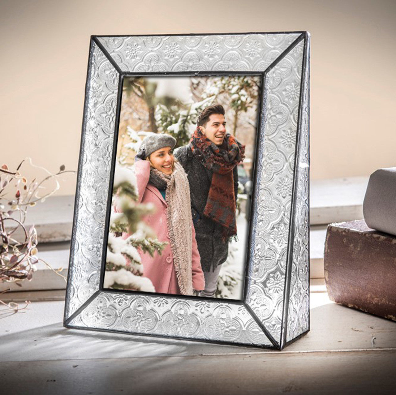Leaded Glass Picture Frame (Vintage, 5 × 7 Vertical)