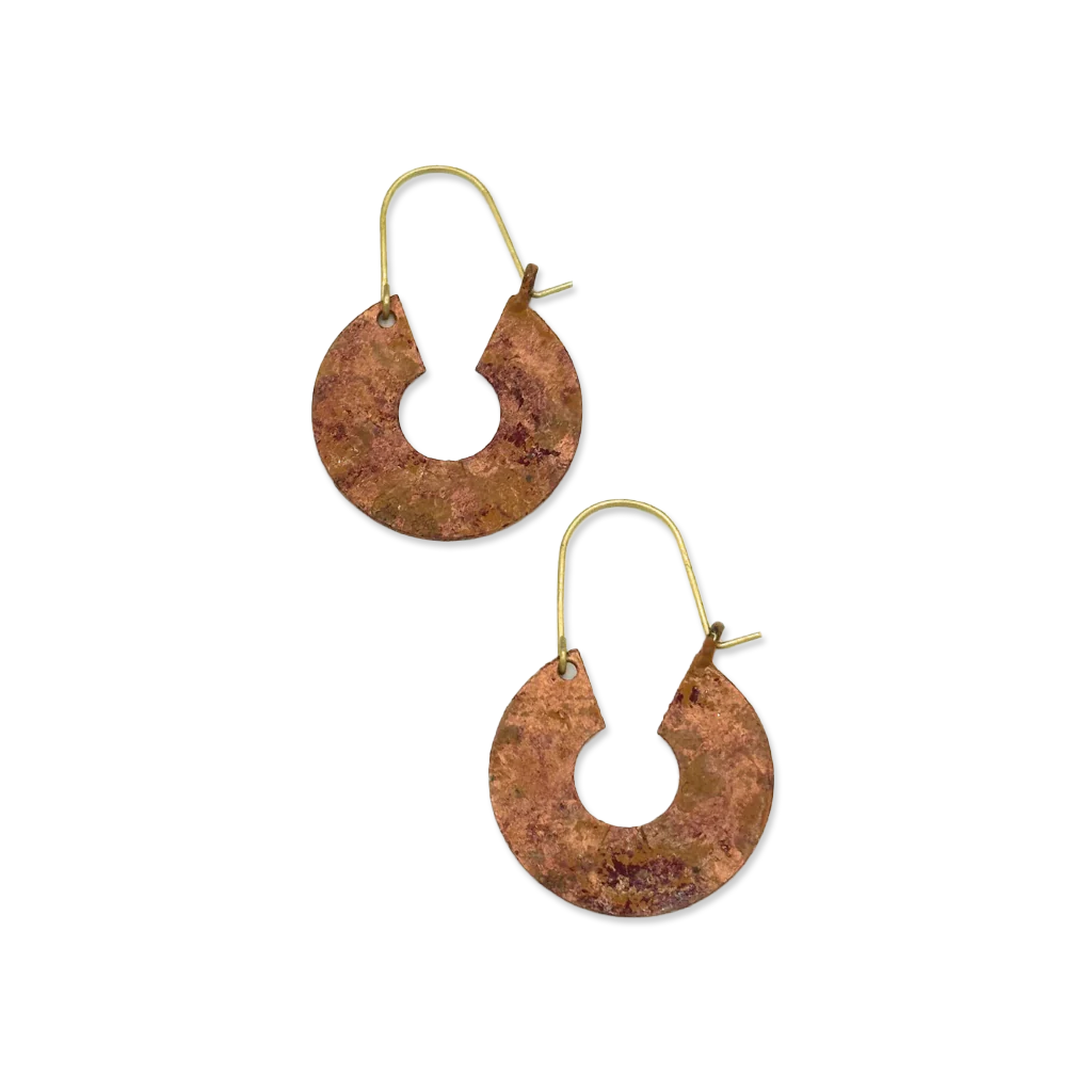 Patina Hammered Hoop Earrings - Chrysler Museum Shop