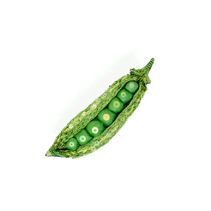 Green Peas in a Pod Embroidered Brooch by Trovelore - Chrysler Museum Shop
