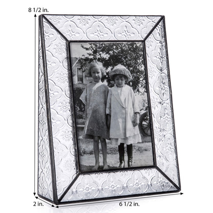 Leaded Glass Picture Frame (Vintage, 4 × 6 Vertical)