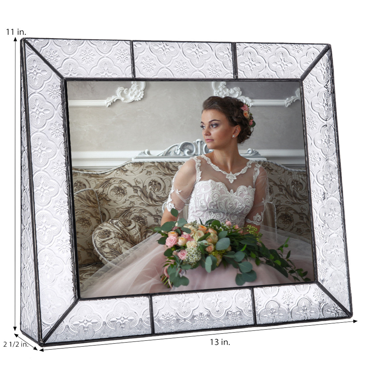 Leaded Glass Picture Frame (Vintage, 8 × 10 Horizontal)