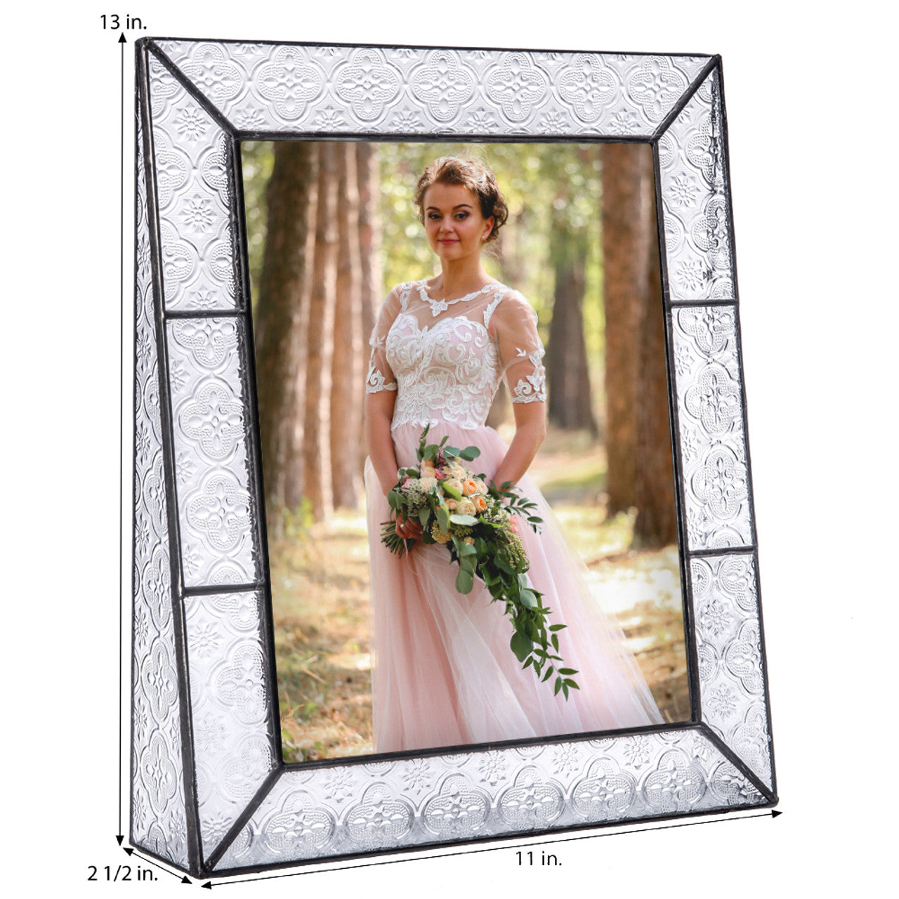 Leaded Glass Picture Frame (Vintage, 8 × 10 Vertical)