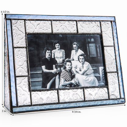 Bilderrahmen aus Bleiglas (Vintage-Blau, 4 × 6 horizontal)