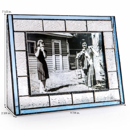Bilderrahmen aus Bleiglas (Vintage-Blau, 5 × 7 horizontal)