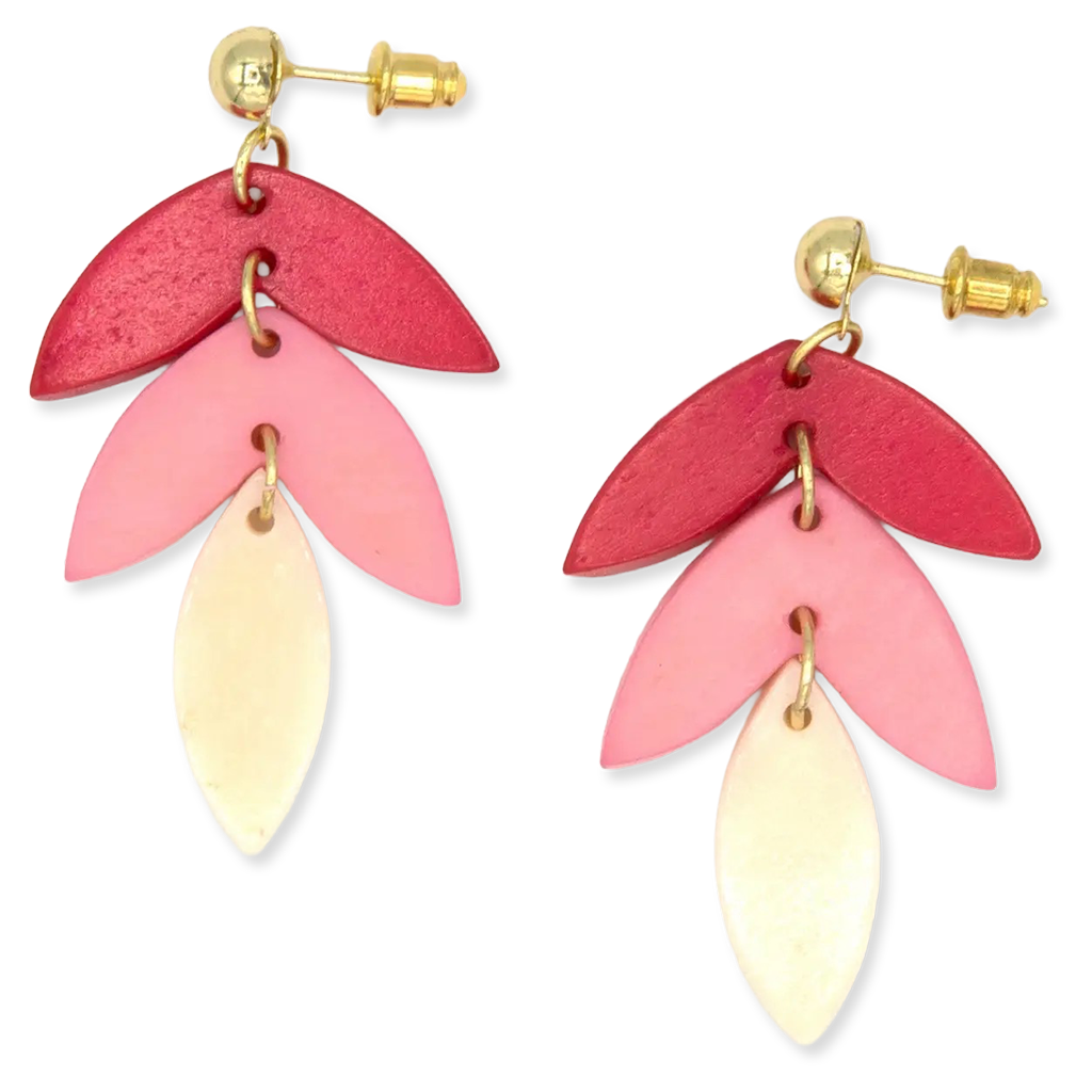 Pink Caladium Earrings