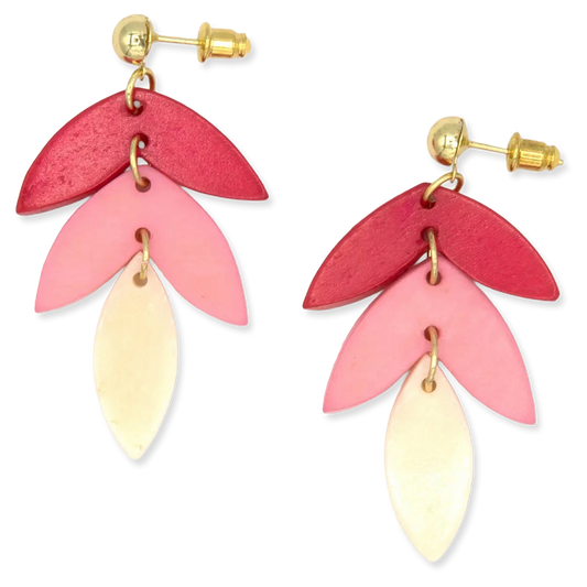 Pink Caladium Earrings