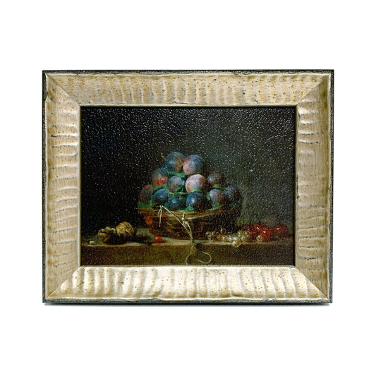 Kleiner gerahmter Druck, Korb mit Pflaumen von Jean-Baptiste-Siméon Chardin