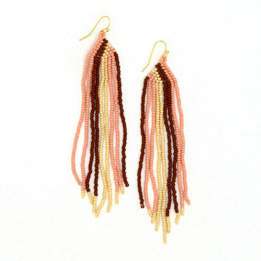 Pomelo Beaded Fringe Earrings