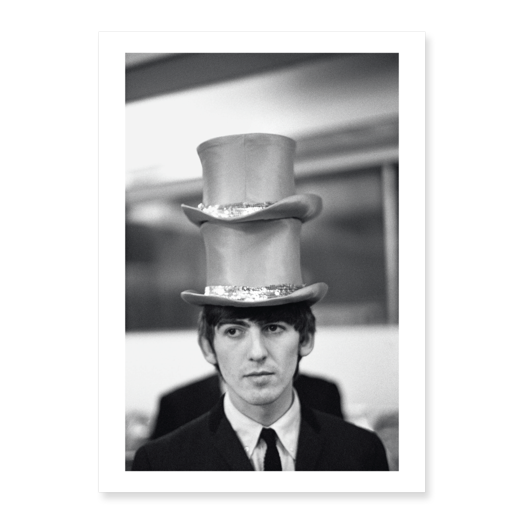 George Harrison Wearing Two Hats Postcard