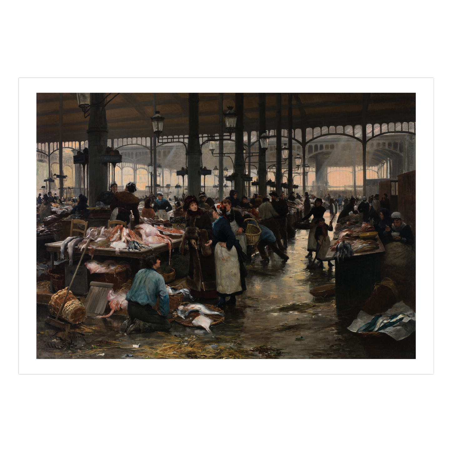 Post Card: "Fish Market at Les Halles" by Victor Gabriel Gilbert - Chrysler Museum Shop