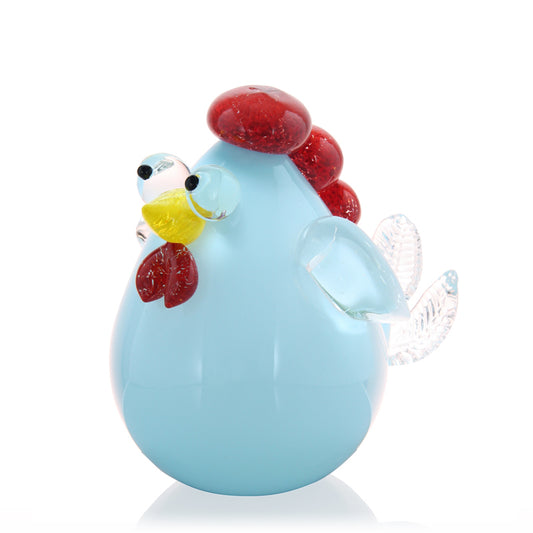 Glass Chicken Sculpture (Baby Blue) by Catherine Labonte - Chrysler Museum Shop