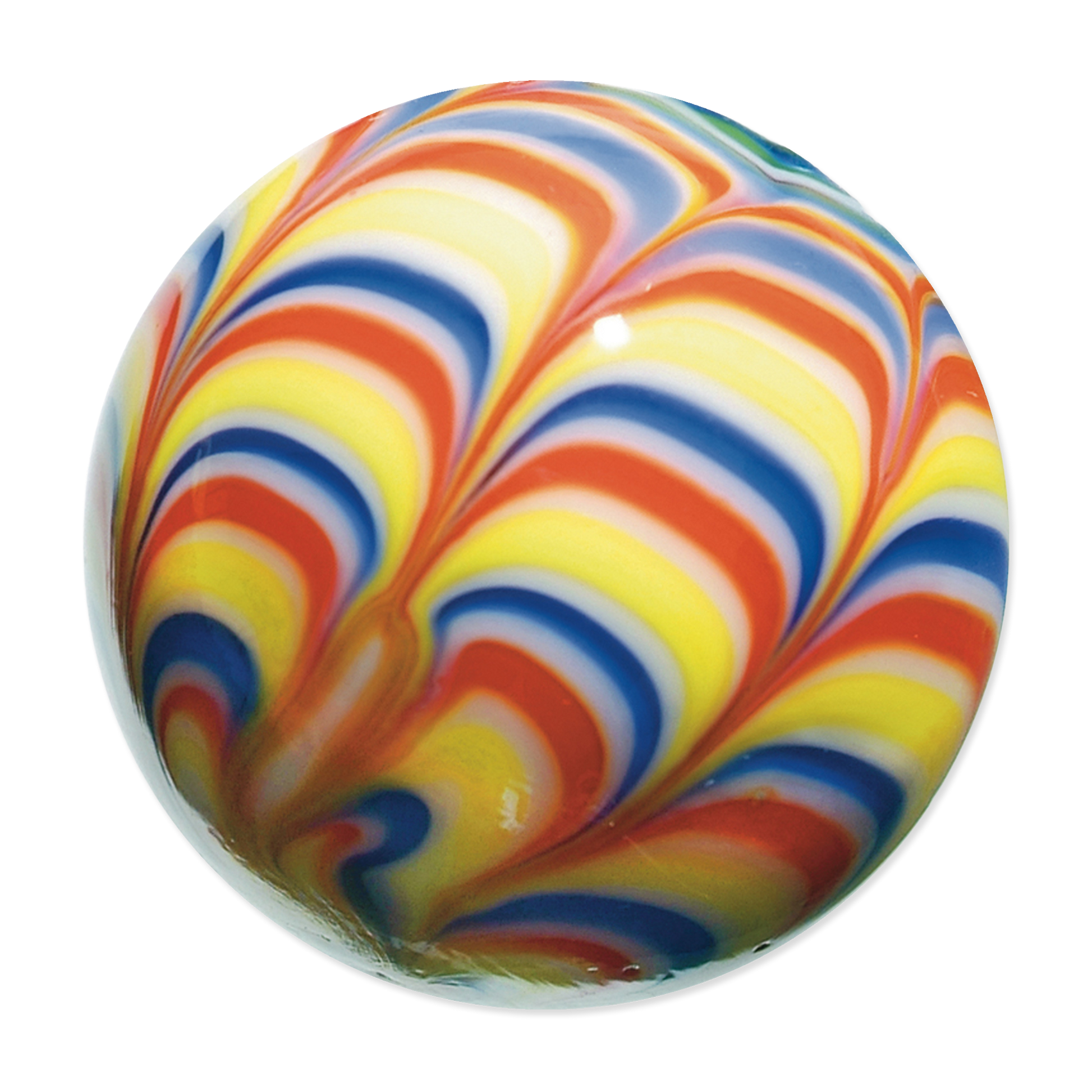 Colorful marbled sphere on a white background