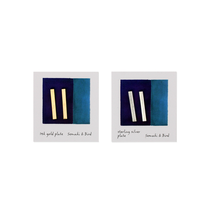 Abstract Earrings - Rectangles in 14k gold plate or sterling silver - Chrysler Museum Shop