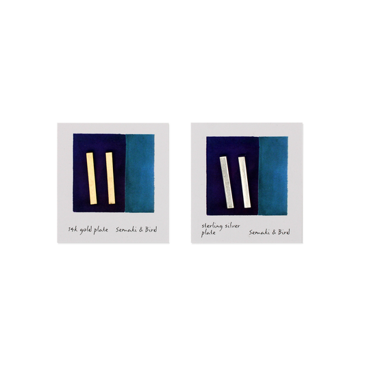 Abstract Earrings - Rectangles in 14k gold plate or sterling silver - Chrysler Museum Shop