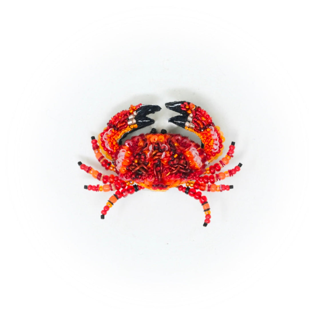 Red Rock Crab Embroidered Brooch - Chrysler Museum Shop