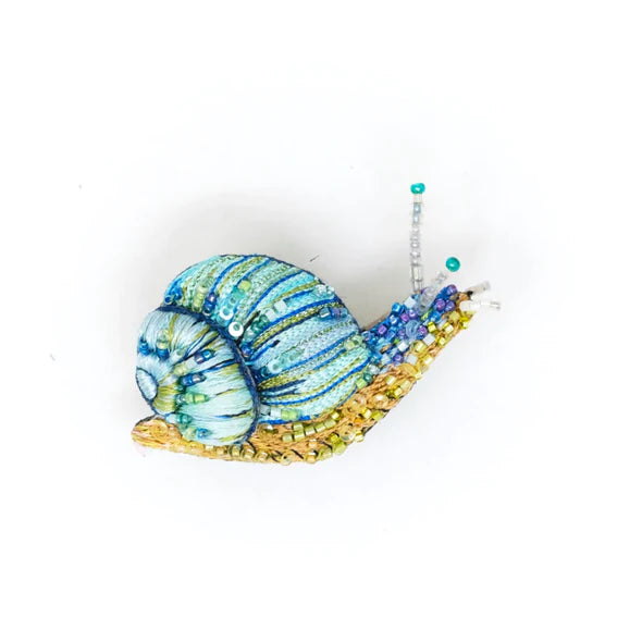 Roman Snail Embroidered Brooch