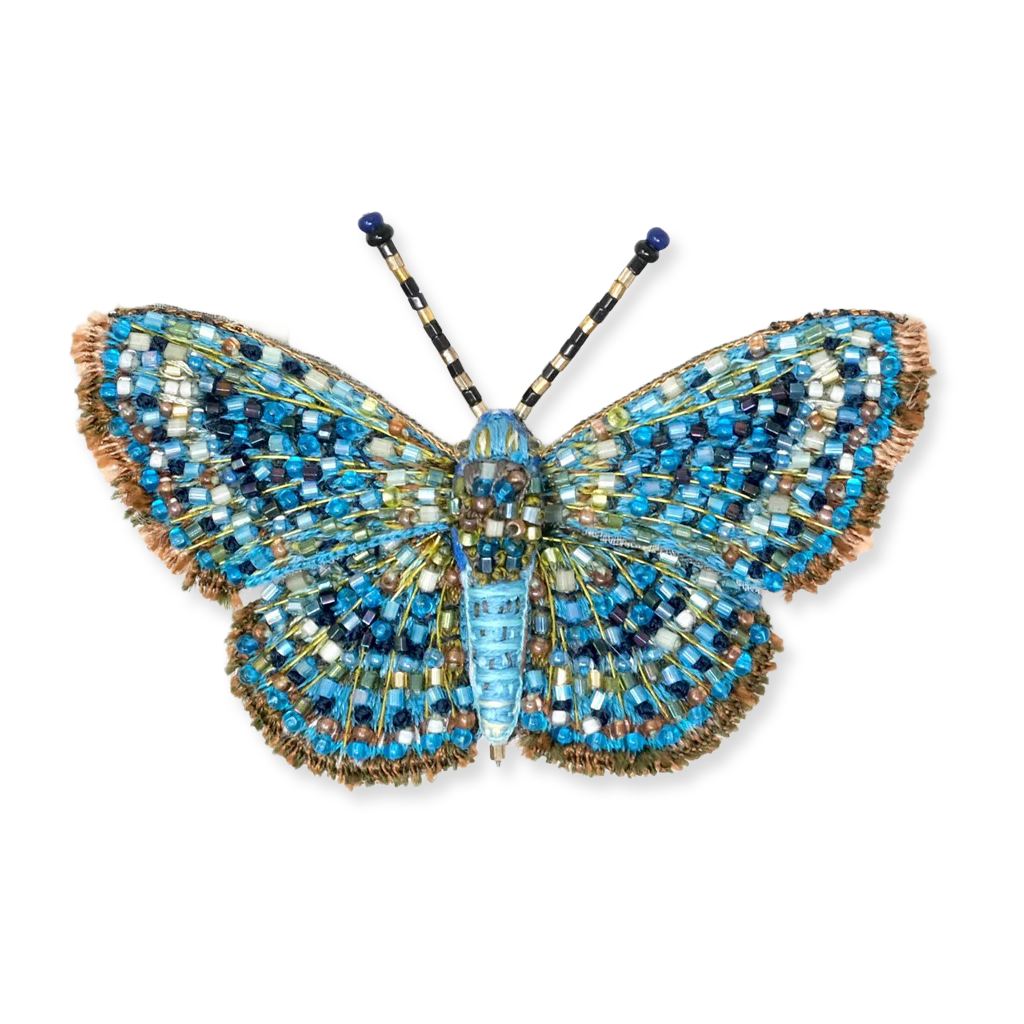 Broche bordado de mariposa cola de golondrina del Viejo Mundo